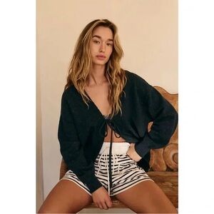 Free People Beach Heather Navy Cardigan